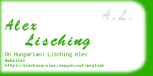 alex lisching business card